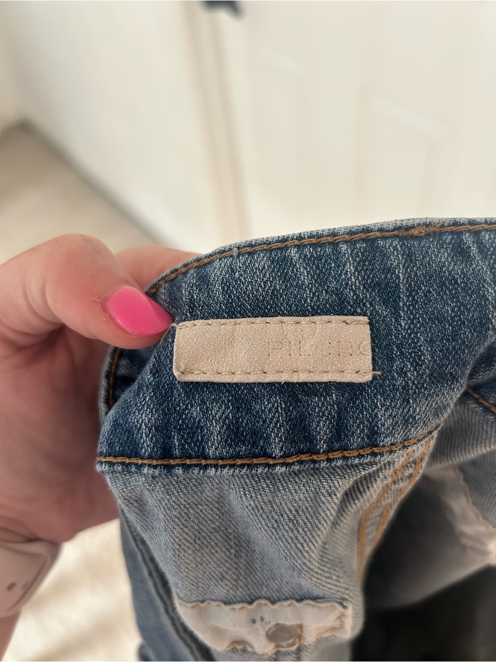 Pilcro Light Blue Distressed Denim Cutoff Shorts - Picture 3 of 5